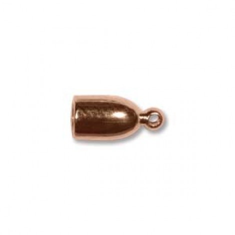 3mm Beadsmith Bullet End Cap w/Loop - Copper Plate