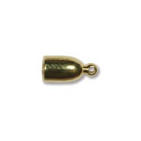 3mm Beadsmith Bullet End Cap w/Loop - Gold Plate