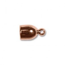 4mm Beadsmith Bullet End Cap with Loop - Copper Plate - Per Pair