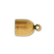 12x7mm (6mm ID) Beadsmith Bullet Cord End Caps with loop - Antique Copper - Pack of 2 (1pr)