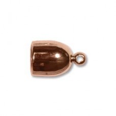 12x7mm (6mm ID) Beadsmith Bullet End Caps with Loop - Copper Plate - Pack of 2 (1pr)