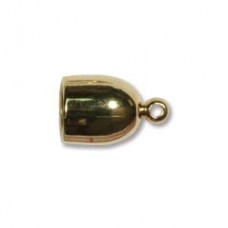 6mm Beadsmith Bullet End Cap w/Loop - Gold Plate