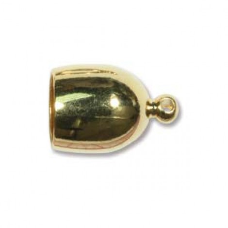 8mm Beadsmith Bullet End Cap w/Loop - Gold Plate
