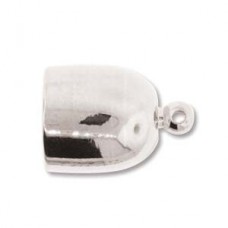 12x16mm Silver Plated Bullet Cord End Caps - per pair