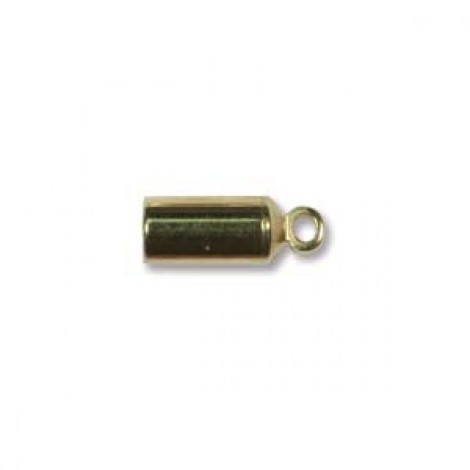 3mm Beadsmith Barrel End Cap w/Loop - Gold Plate