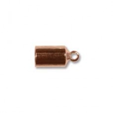 4mm Beadsmith Barrel End Cap w/Loop - Copper Plate - Pack of 2 Pair