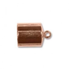 8mm ID Beadsmith Barrel End Cap w/Loop - Copper Plate - Pack of 2