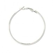 40mm Silver Plated Hinged Beadable Earring Hoops