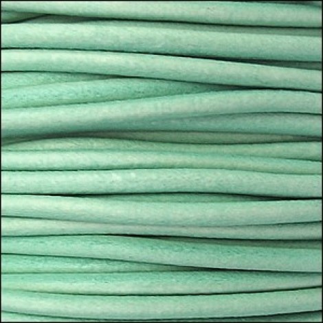 2mm Euro Leather Round Cord - Distressed Teal
