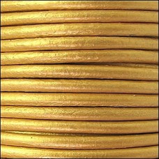 2mm Euro Leather Round Cord - Metallic Gold
