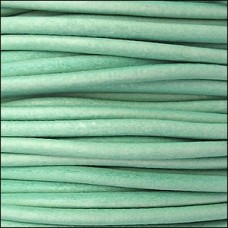 3mm Euro Leather Round Cord - Distressed Teal - Per Metre