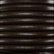 4mm Round Euro Leather Cord - Dark Brown