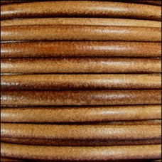 5mm Round Euro Leather Cord - Camel