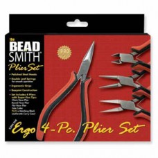 Beadsmith Pro Quality Super Fine 4-Pc Ergo Plier Set