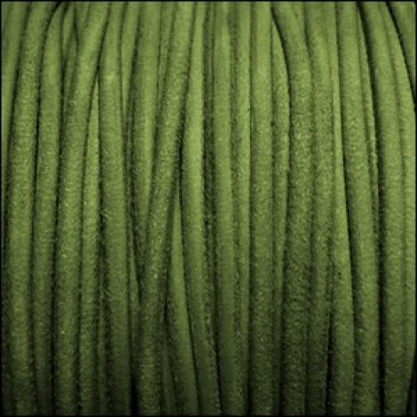 3mm Euro Suede Round Leather Cord - Green