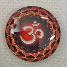 25mm Art Glass Backed Cabochons - Ohm Mandala 1 - Each