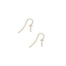 17.5mm Fishhook Gold Plated Earwires w-6mm Cup & Peg