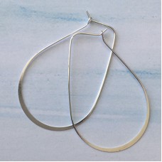 56x38mm Nunn Design Large Hoop Earwires - Bright .999 Fine Silver Plated