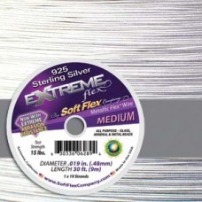 .019" Soft Flex Extreme Sterling Silver Beading Wire - 10ft
