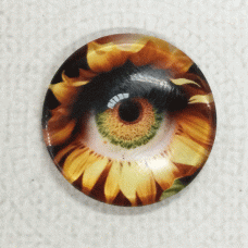 25mm Art Glass Round Cabochons - Angel Eyes 4 - Each