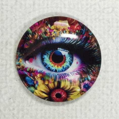 25mm Art Glass Round Cabochons - Angel Eyes 6 - Each 25mm Art Glass Round Cabochons - Angel Eyes 6 - Each