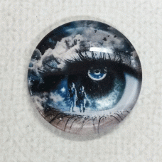 25mm Art Glass Round Cabochons - Angel Eyes 8 - Each