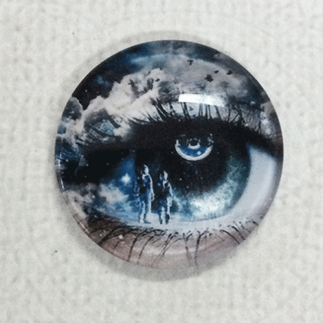 25mm Art Glass Round Cabochons - Angel Eyes 8 - Each 25mm Art Glass Round Cabochons - Angel Eyes 8 - Each