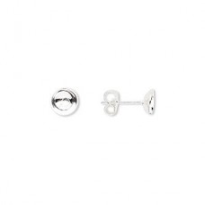Sterling Silver Earposts w/Cup & Clutch for 7-10mm bead - per pair