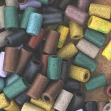 6x10mm Greek Ceramic Tube Beads - Earth Mix - Pack of 20