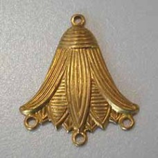 Egyptian Flower 3-Loop Brass Drop