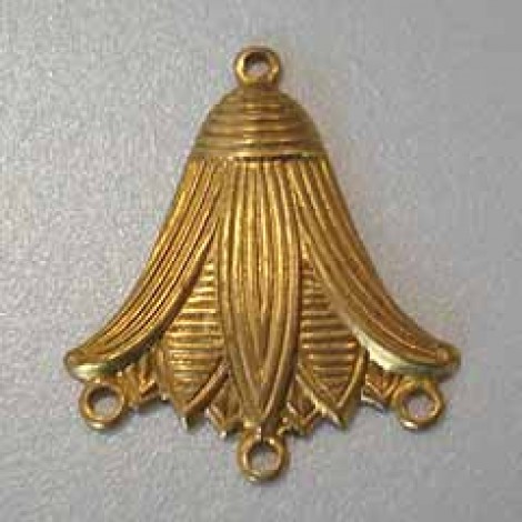 Egyptian Flower 3-Loop Brass Drop