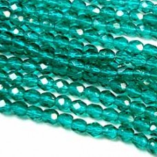 3mm Czech Emerald Fire Polished Beads - Pack of 50