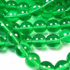8mm Emerald Round Czech Druk Beads