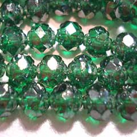 6mm Emerald Luster Czech Rosebud Fire Polish Beads - Pack of 10