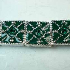 12mm 2-Strand Epoxy Swarovski Crystal Sliders - Emerald - Pack of 10