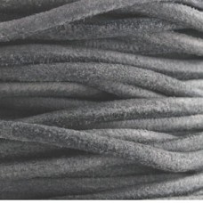 3mm Euro Leather Suede Round Cord - Grey - Per Metre