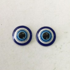 12mm Art Glass Backed Cabochons - Eyes - Per Pair