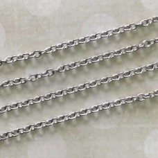 2.5x3mm 316L Stainless Steel Oval Link Round Cable Chain