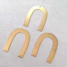 35x27mm 20ga Raw Brass U-Shape Blank Link with 3 Holes