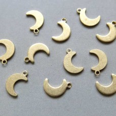 9mm Raw Brass Tiny Crescent Moon Charms