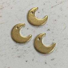 9x0.8mm Raw Brass Tiny Crescent Moon Drops with 1 Hole
