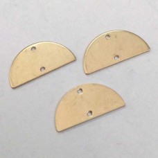 19x10mm 20ga Raw Brass Semi-Circle Blank Link with 2 Holes