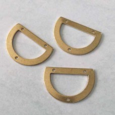 21.5x14.5mm 20ga Raw Brass Semi-Circle Blank Link with 3 Holes