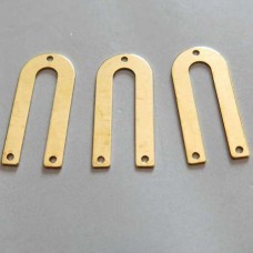 26x12mm 20ga Raw Brass U-Shape Blank Link with 3 Holes