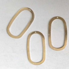 35x19mm Raw Brass Oval Drop Connectors with 1 Hole