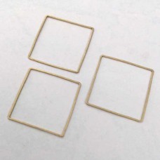 30x0.8mm Raw Brass Square Link Rings - Pack of 6