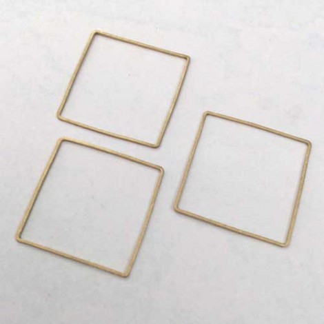 30x0.8mm Raw Brass Square Link Rings