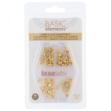 Basic Elements - Crimp Bead Cover Assortment - Gold Plated - 80pc