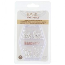 Basic Elements - Crimp Bead Cover Assortment - Silver Plated - 80pc