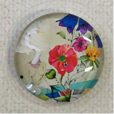 30mm Art Glass Backed Cabochons - Fairy Tale Design 4
